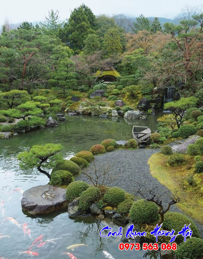 Hồ cá koi sân vườn Nhật Bản đẹp M3