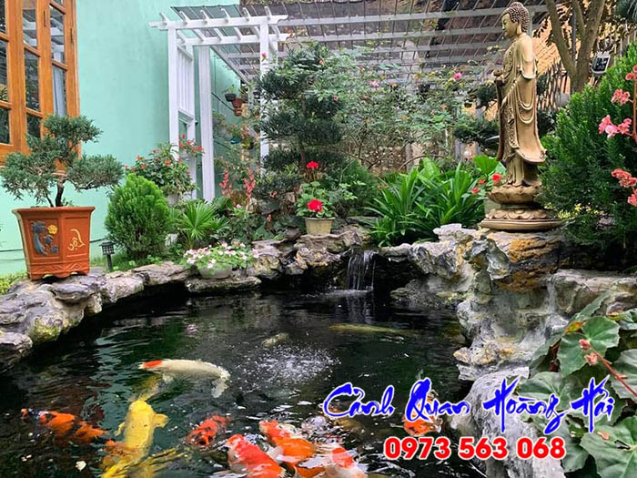 Hồ cá koi sân vườn đẹp ở Long Khánh Đồng Nai