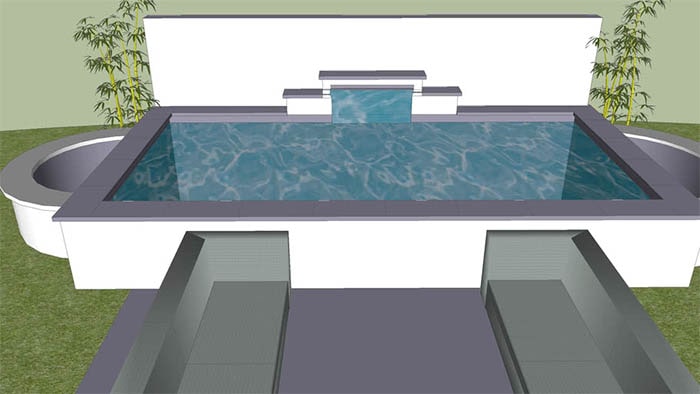 Bản vẽ 3D hồ cá Koi M3